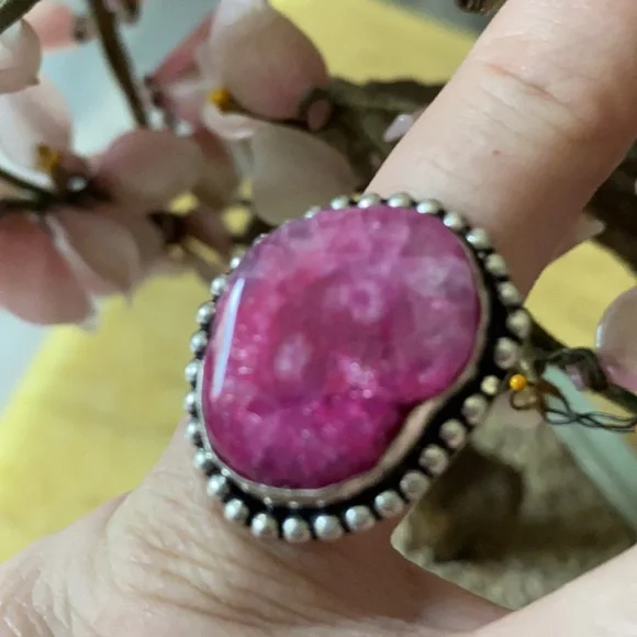 Vintage 925 slice quart ring
